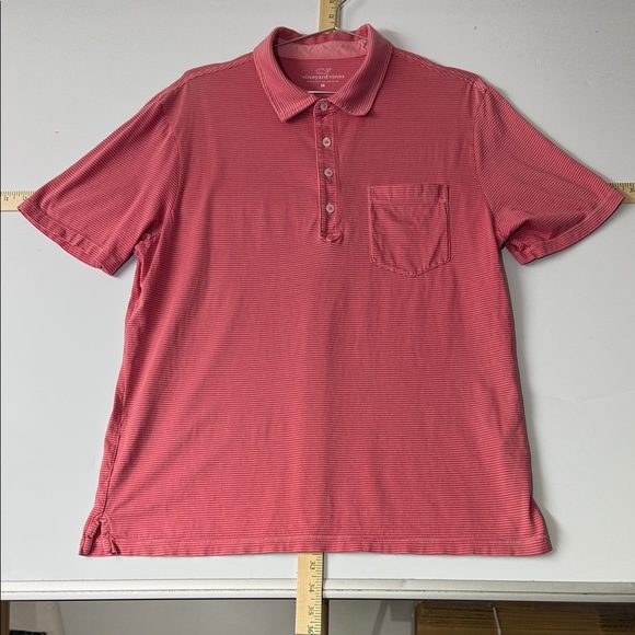 Vineyard Vines Men's Striped Polo in Pink - Picture 4 of 11